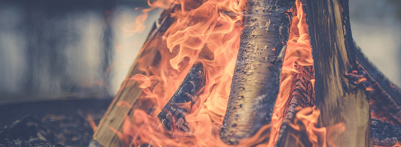 Logs burning hot